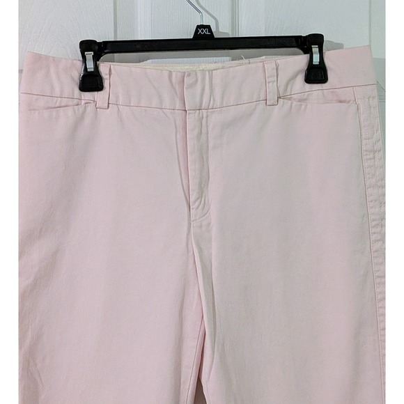 Banana Republic Harrison Pink Straight Leg Cropped Stretch Pants Size 10 - Picture 3 of 8